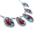 Southwest Silver Multicolor Jewelry Link Necklace Earrings Set PX37800